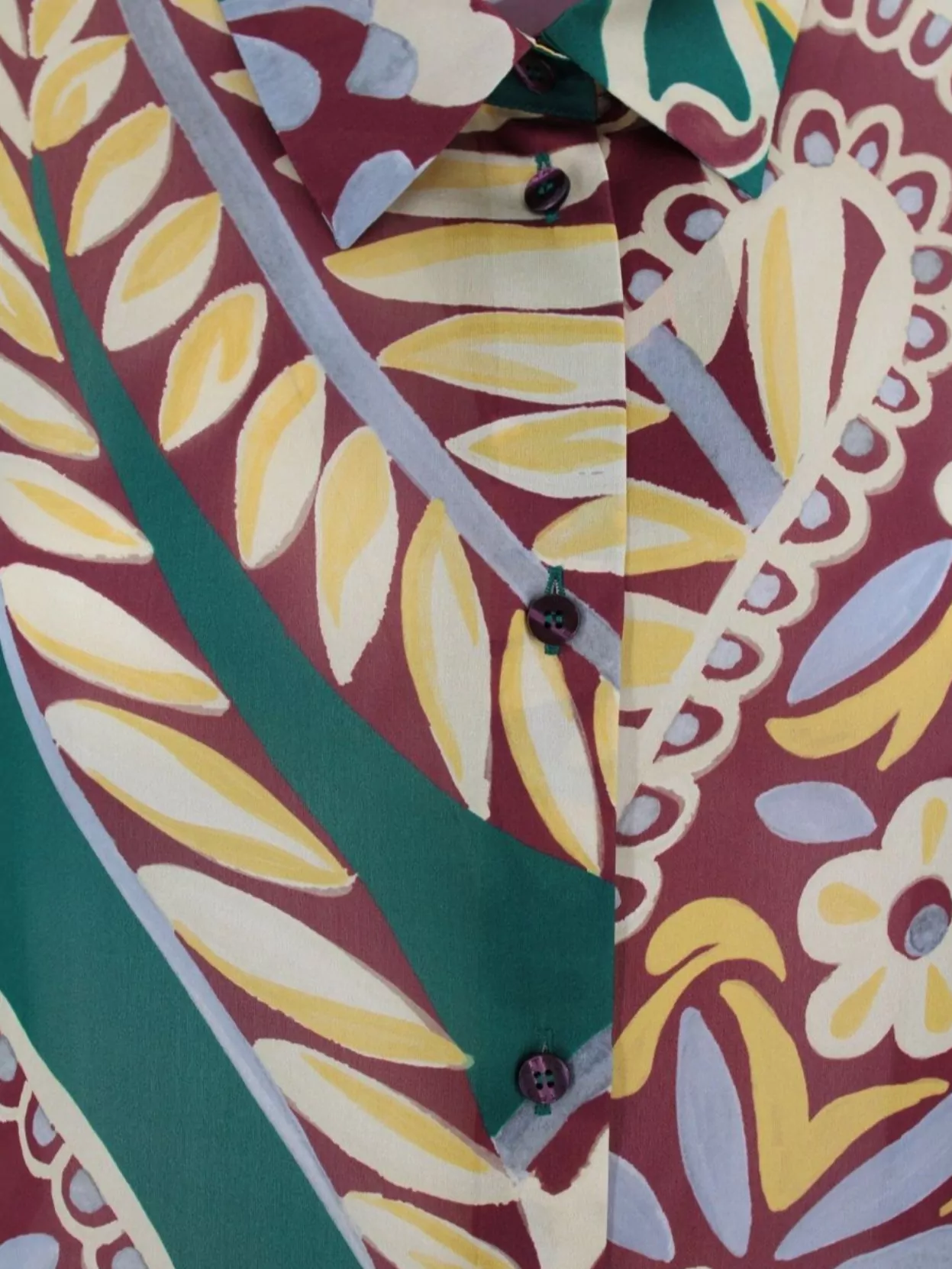 Etro Floral Paisley Print Long Sleeve Silk Top