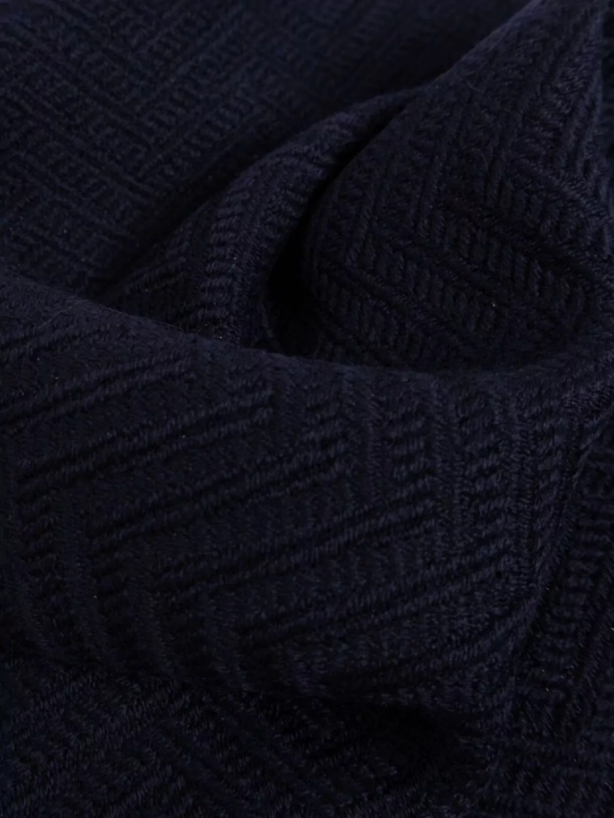 Emporio Armani Wool Scarf With Herringbone And Chevron Patterns