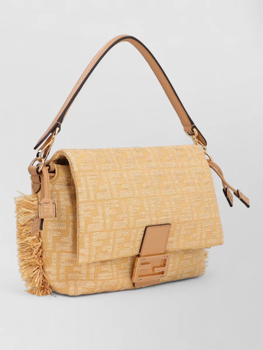 Fendi Mamma Baguette Medium Jacquard Shoulder Bag