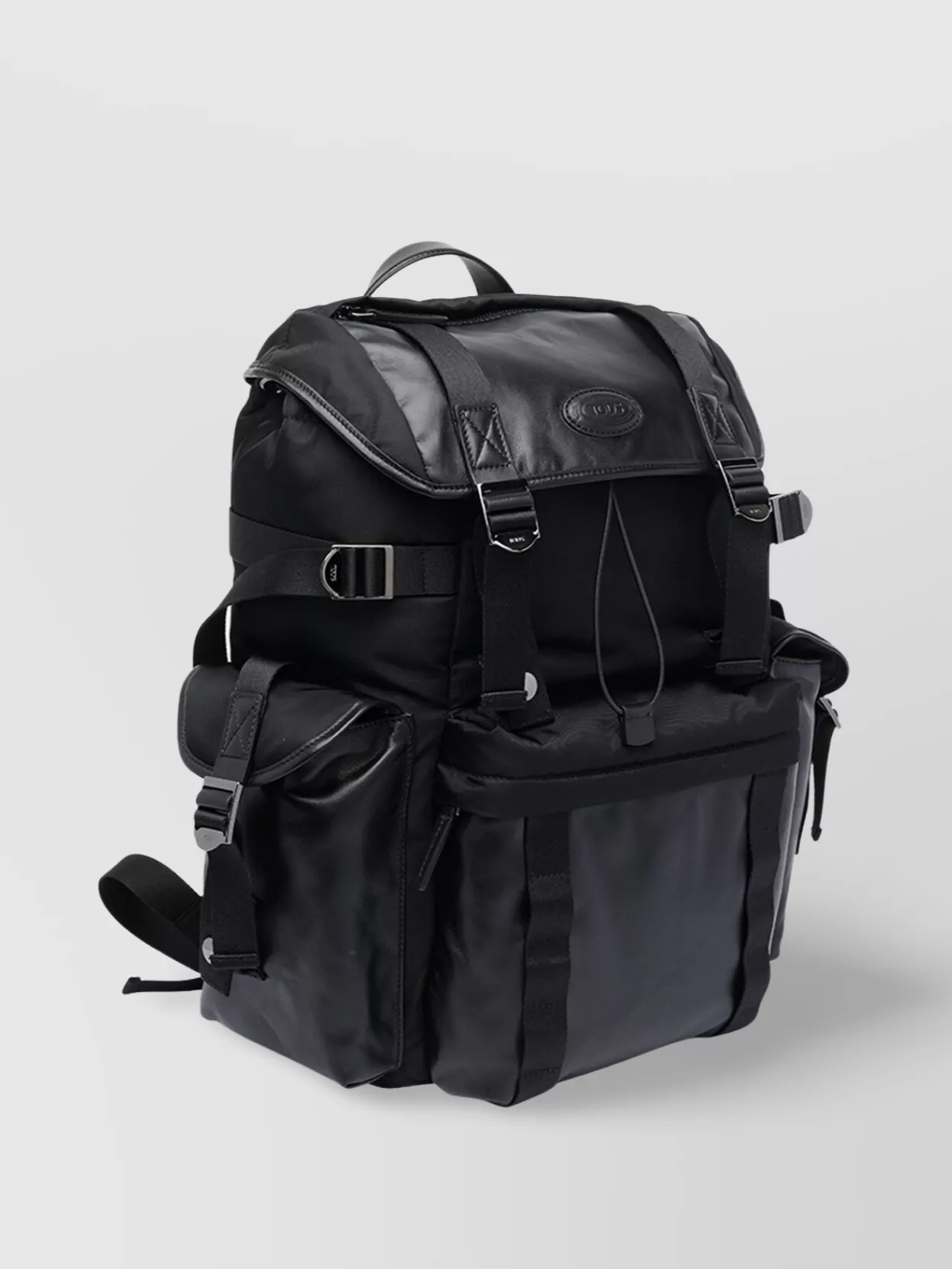 Tod's Leather And Fabric Backpack With Adjustable Strap