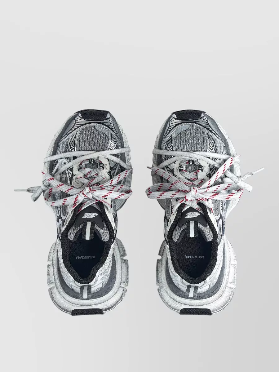 Balenciaga 3Xl Logo Sneakers Mesh Upper Pull Tabs