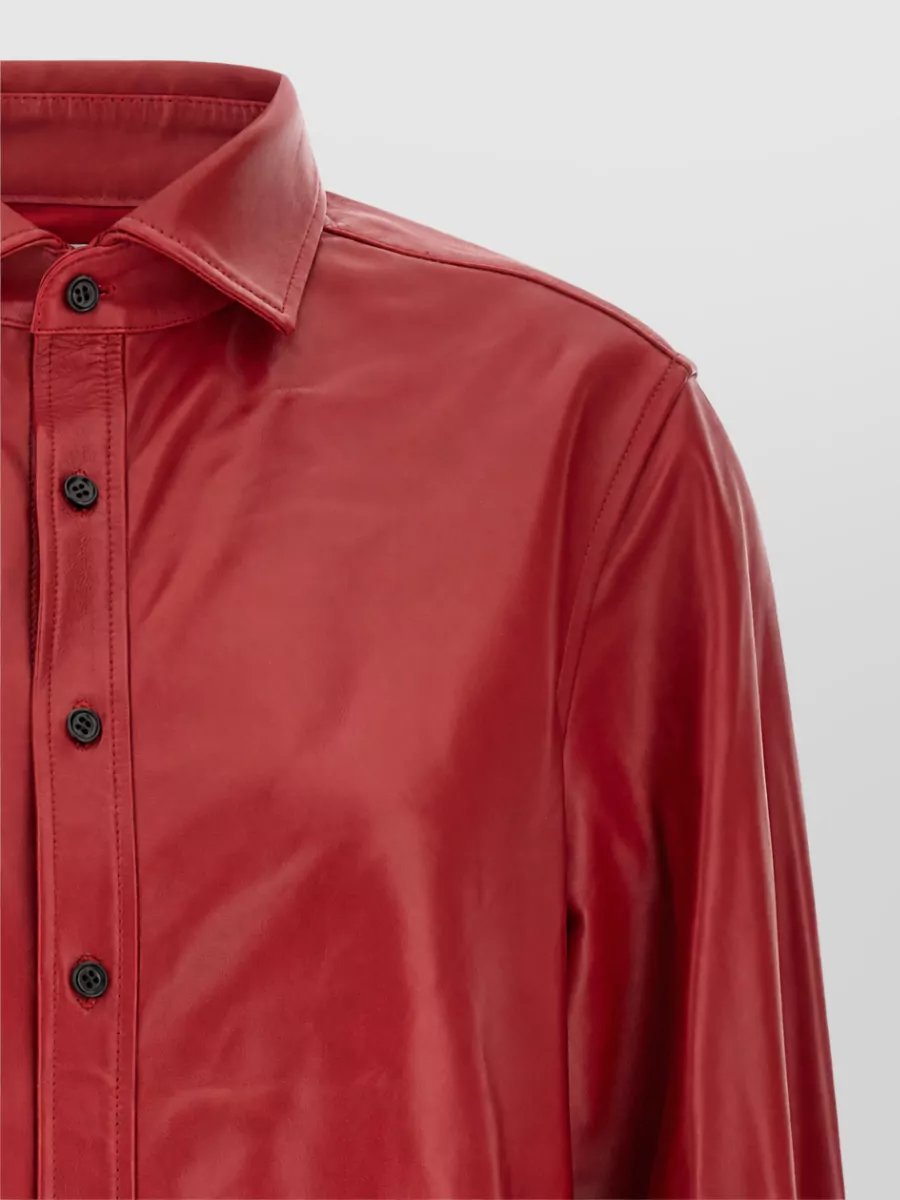 Co Leather Fitted Shirt Jacket