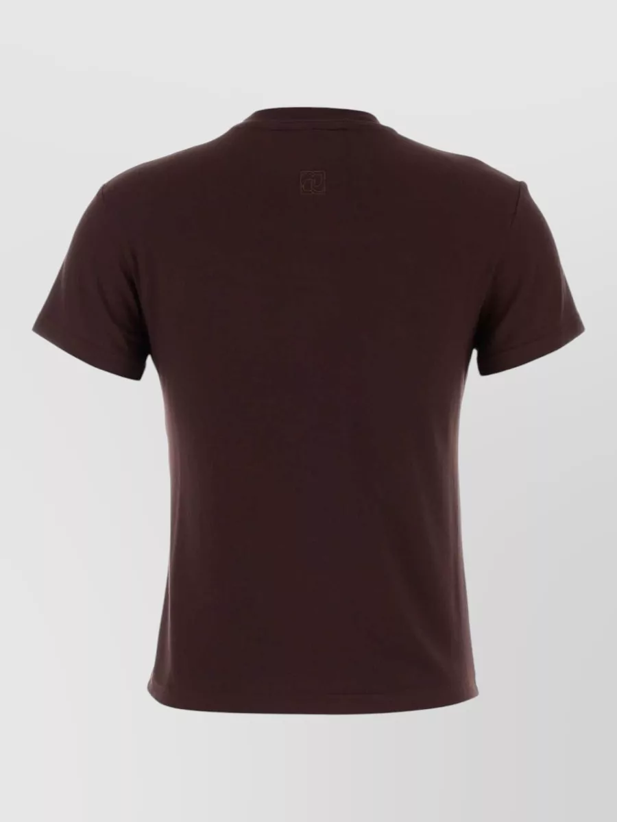 Magda Butrym Stretch Cupro Crew Neck Short Sleeve Top