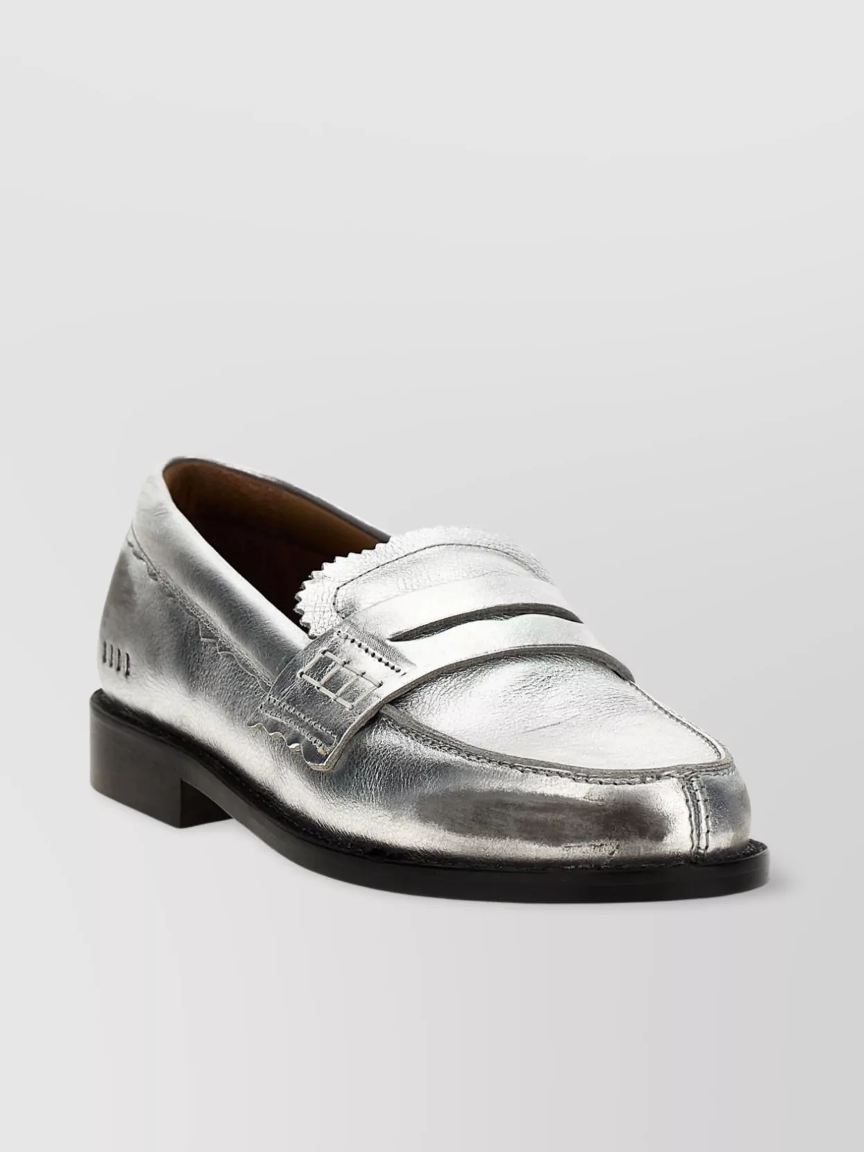 Golden Goose Round Toe Metallic Penny Strap Loafers