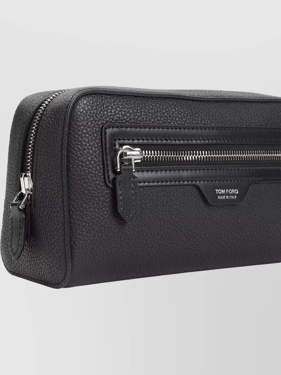 Tom Ford Leather Toiletry Bag Front Zip Pocket