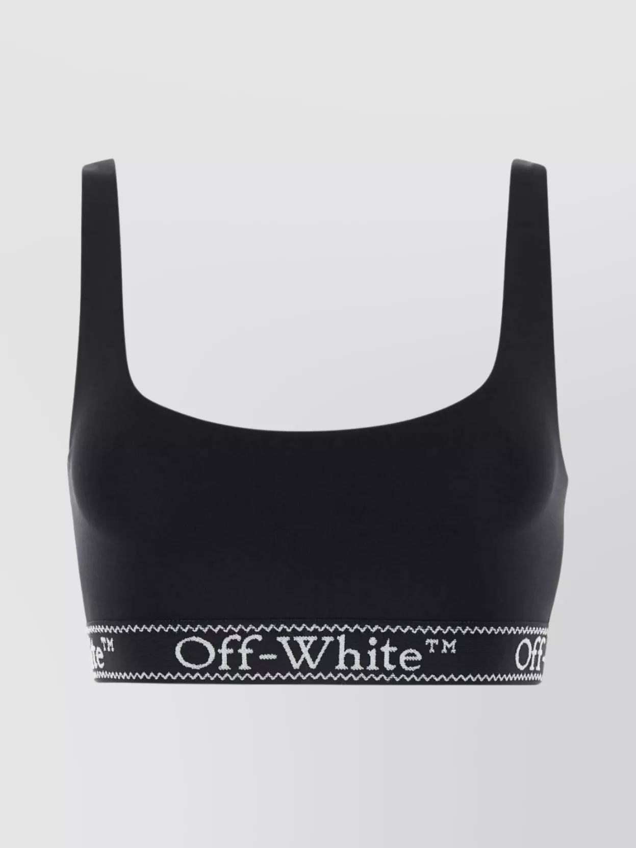Shop Off-white Elasticated Underband Nylon Crop Top
