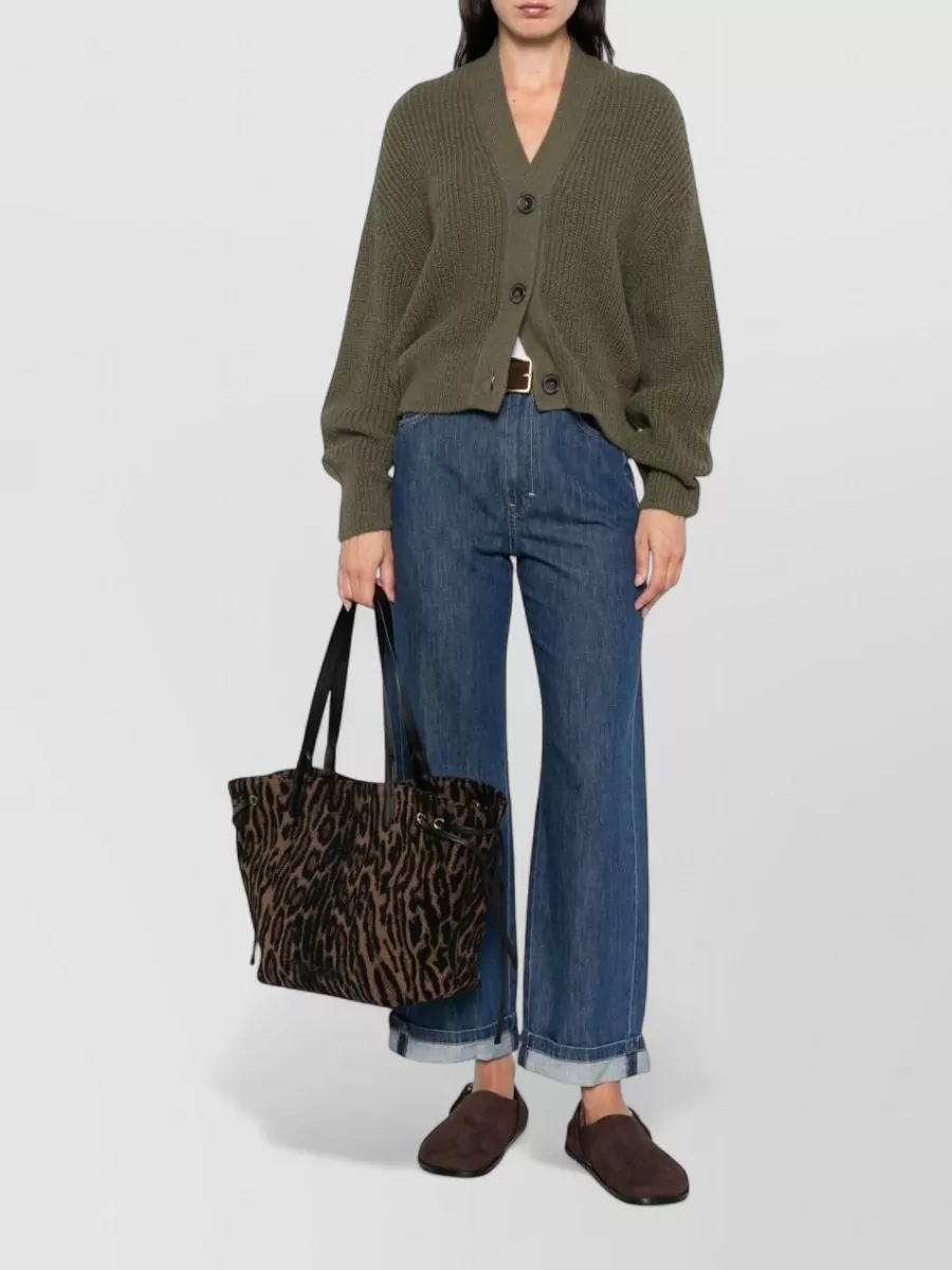 Closed Alpaca Wool Ribbed V-Neck Cardigan