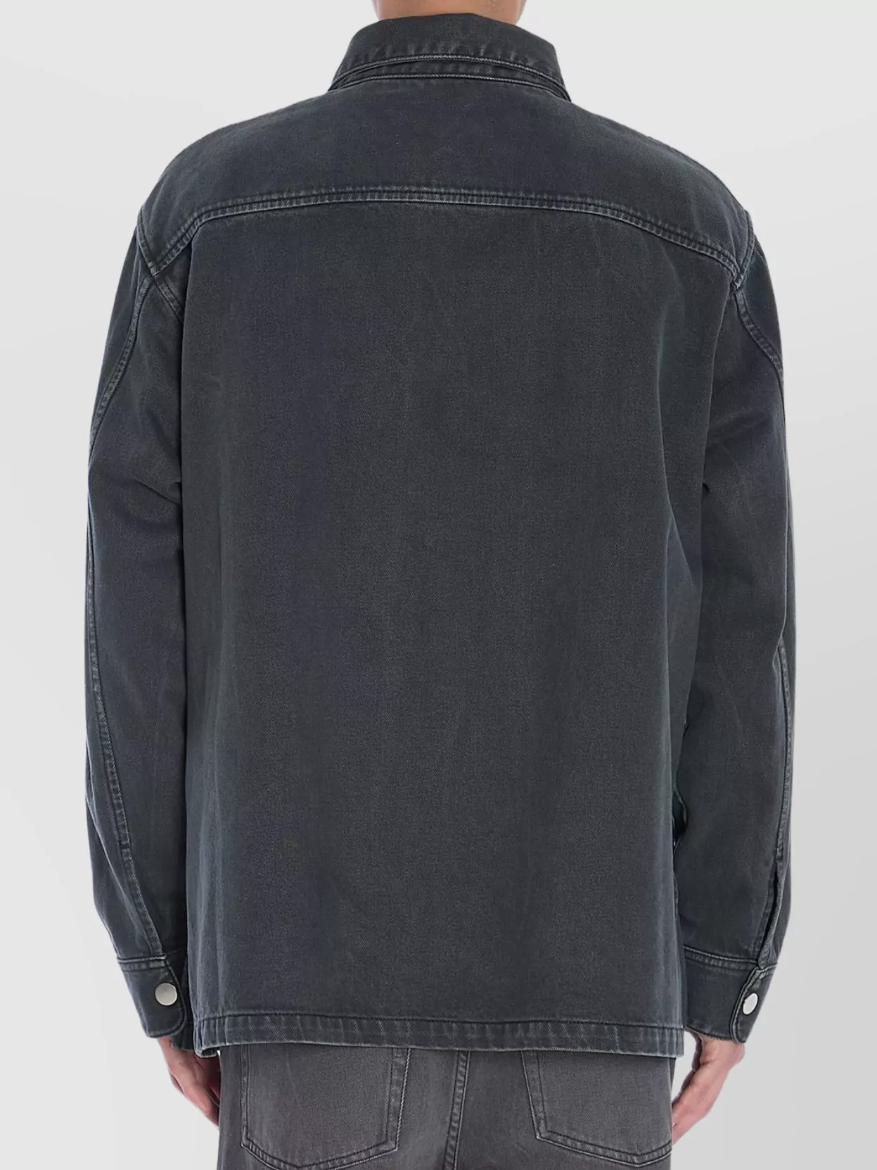 Ami Paris Overshirt With Cuffed Sleeves And Patch Pocket