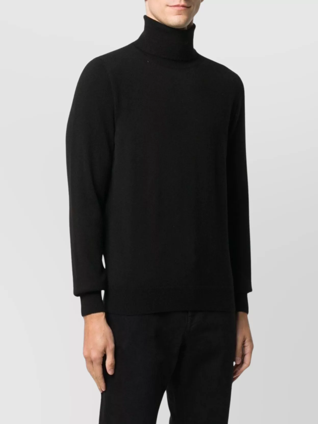 Malo Ribbed Turtleneck Knit Sweater With High Collar