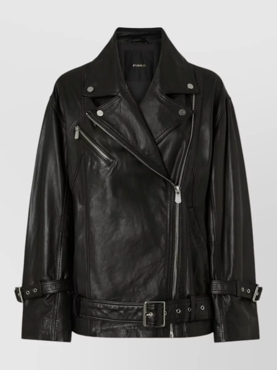 Pinko leather biker jacket