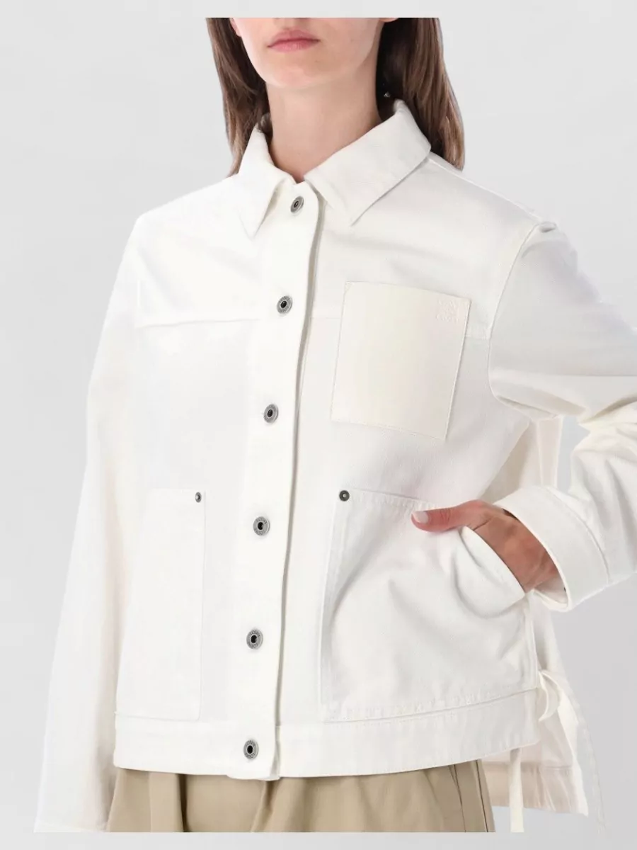 Loewe Cotton Denim Asymmetric Relaxed-Fit Workwear Jacket