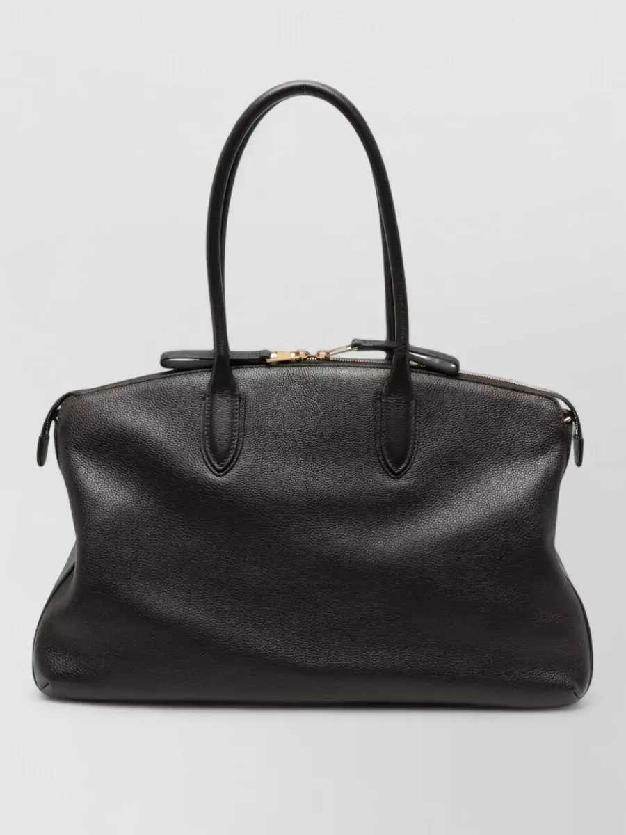 Borsalino pebbled calf leather shoulder bag