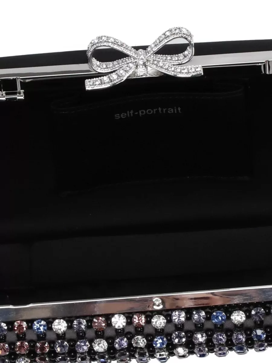Self-Portrait The Bow Crystal Clutch Bag