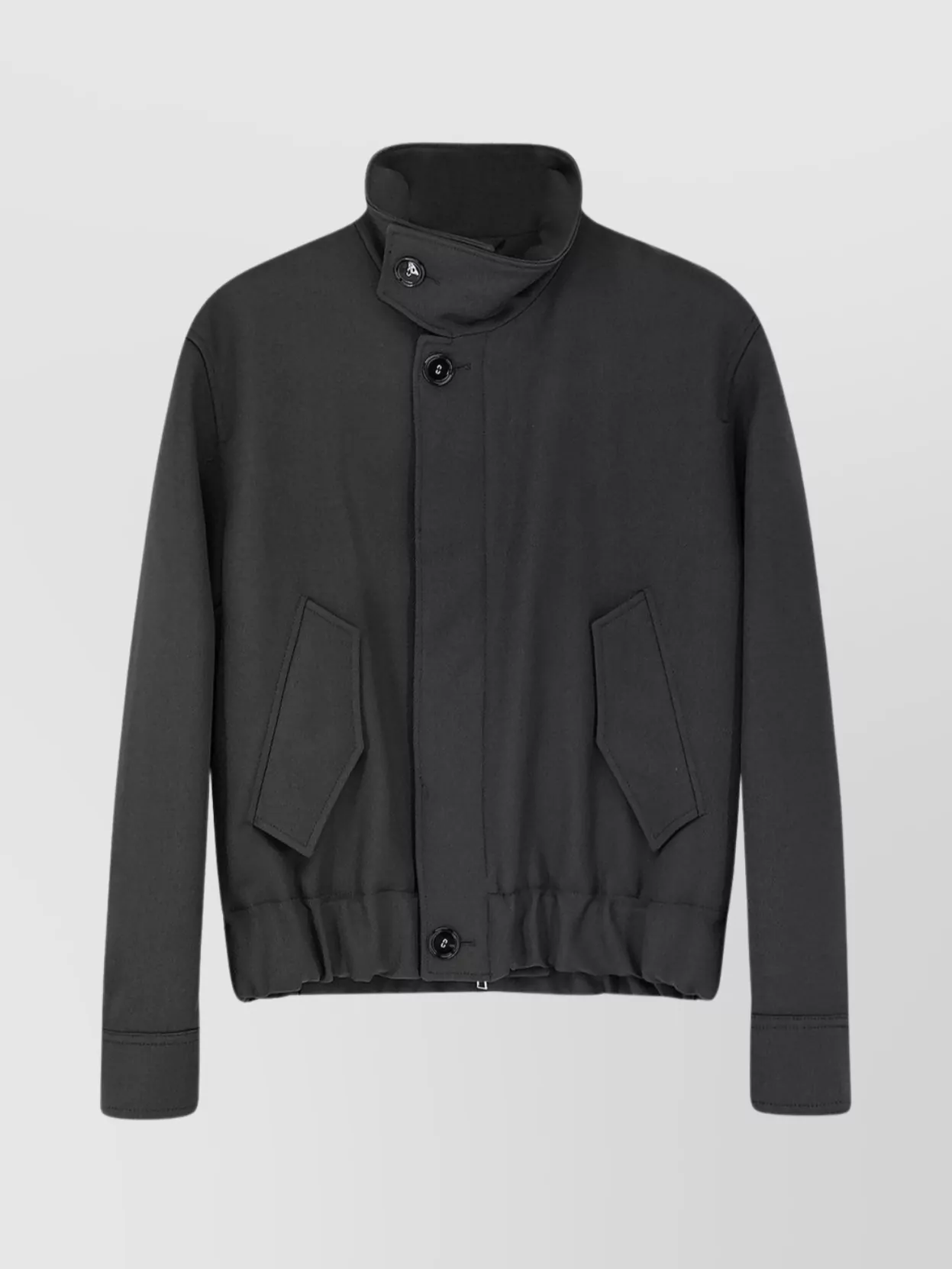 Ami Alexandre Mattiussi Wool Bomber Jacket Featuring High Collar In Black