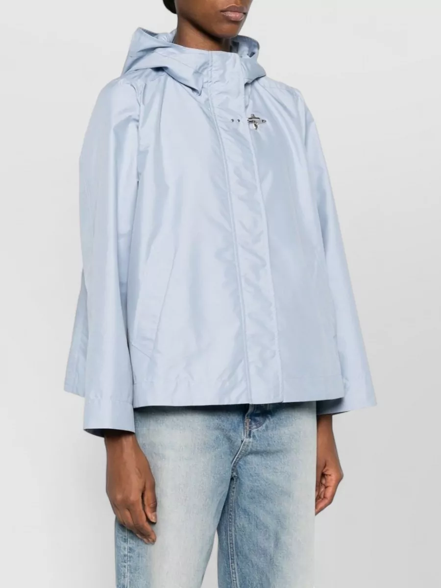 Fay Hooded Parka Coat Drawstring Hem Pockets