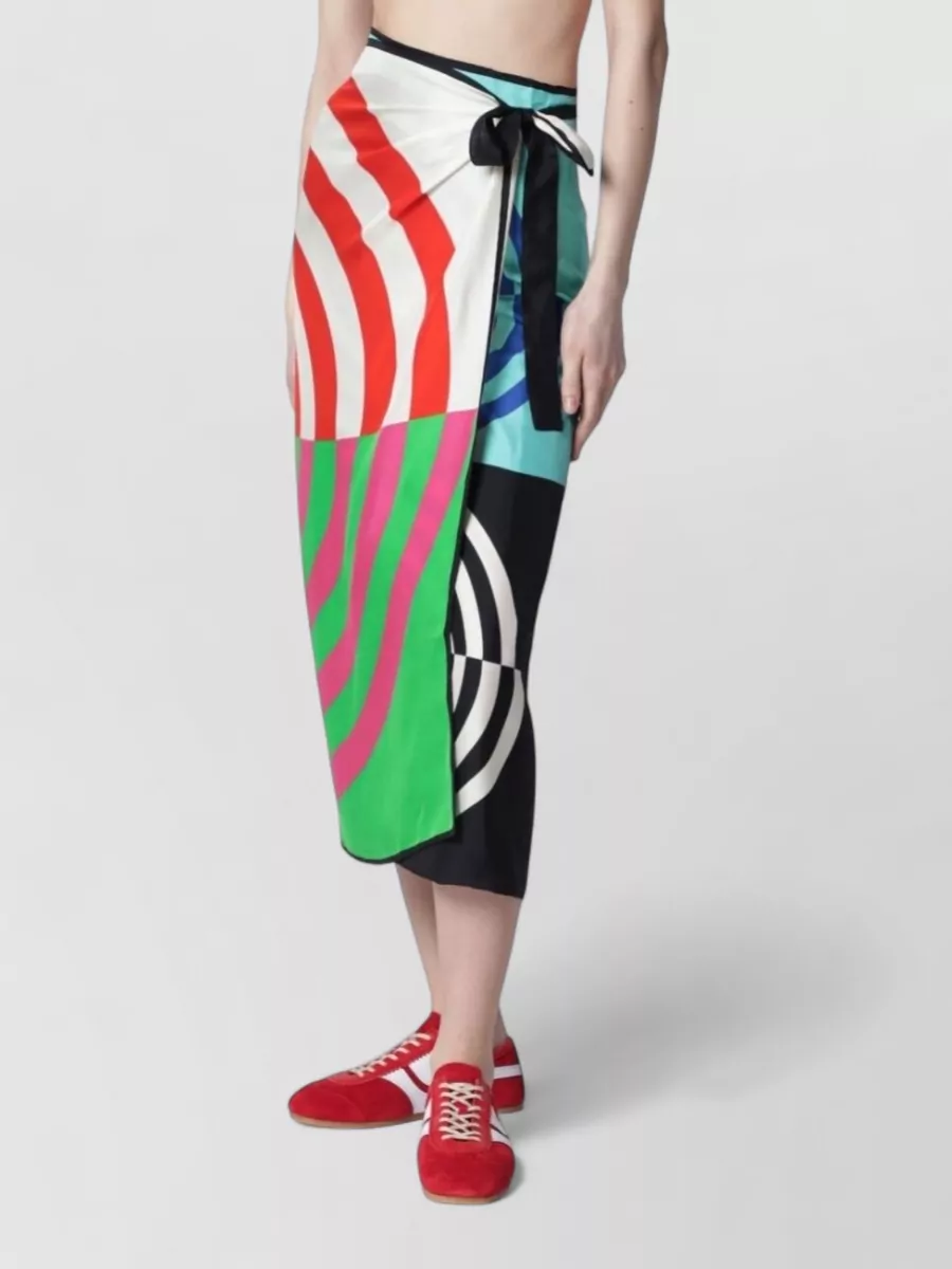 Dries Van Noten Silk Midi Wrap Skirt