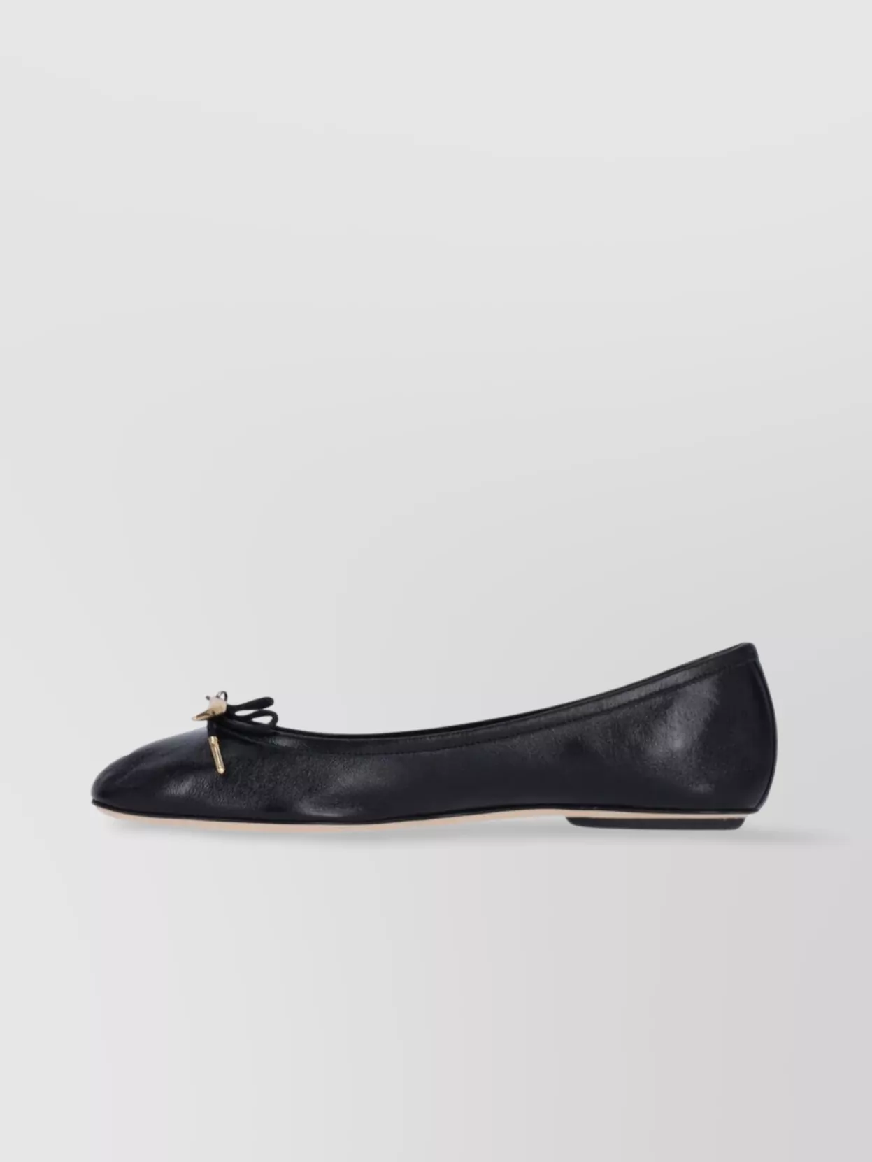 Chloé Bow Detail Round Toe Flat Sole Ballerina Shoes