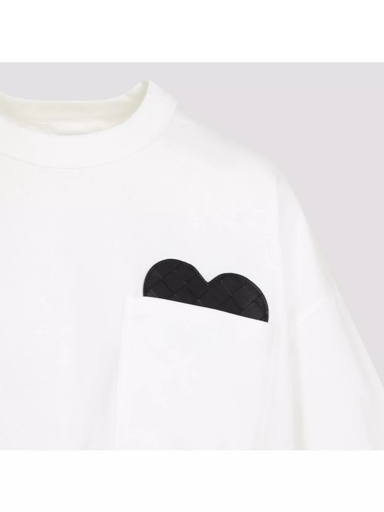 Bottega Veneta Cotton T-Shirt With Leather Heart Embellishment
