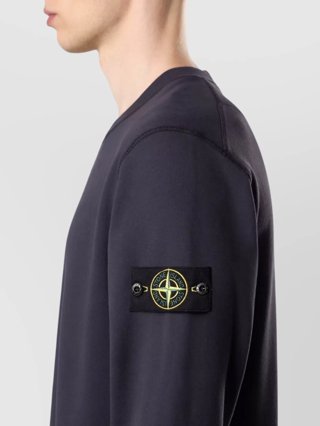 Stone Island Brushed Organic Cotton Fleece Sweatshirt With Ribbed Inserts
