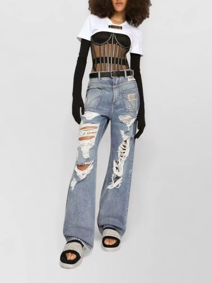 Dolce&Gabbana Stretch Jersey Corset Top Cropped Silhouette