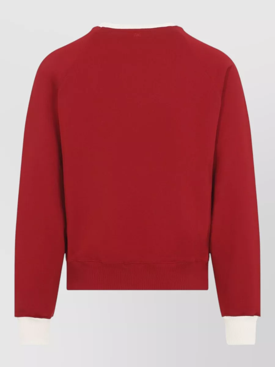 Ami Paris Cotton Colorblock Crewneck Sweatshirt