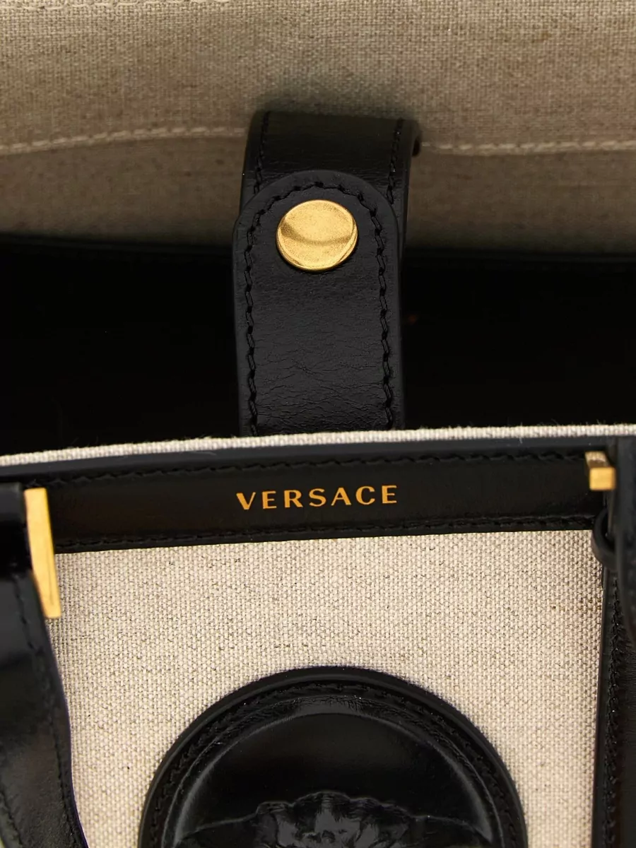 Versace Mini Linen Canvas Shoulder Bag