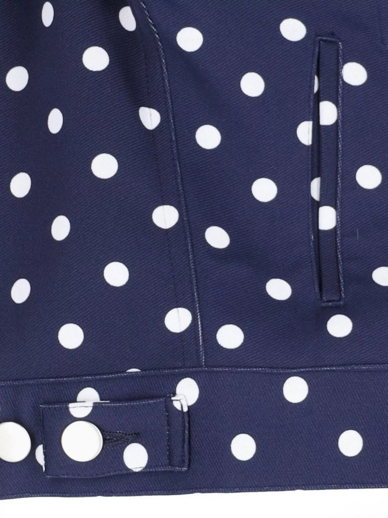 Shop Comme Des Garçons Collared Neck Polka Dot Jacket In Blue