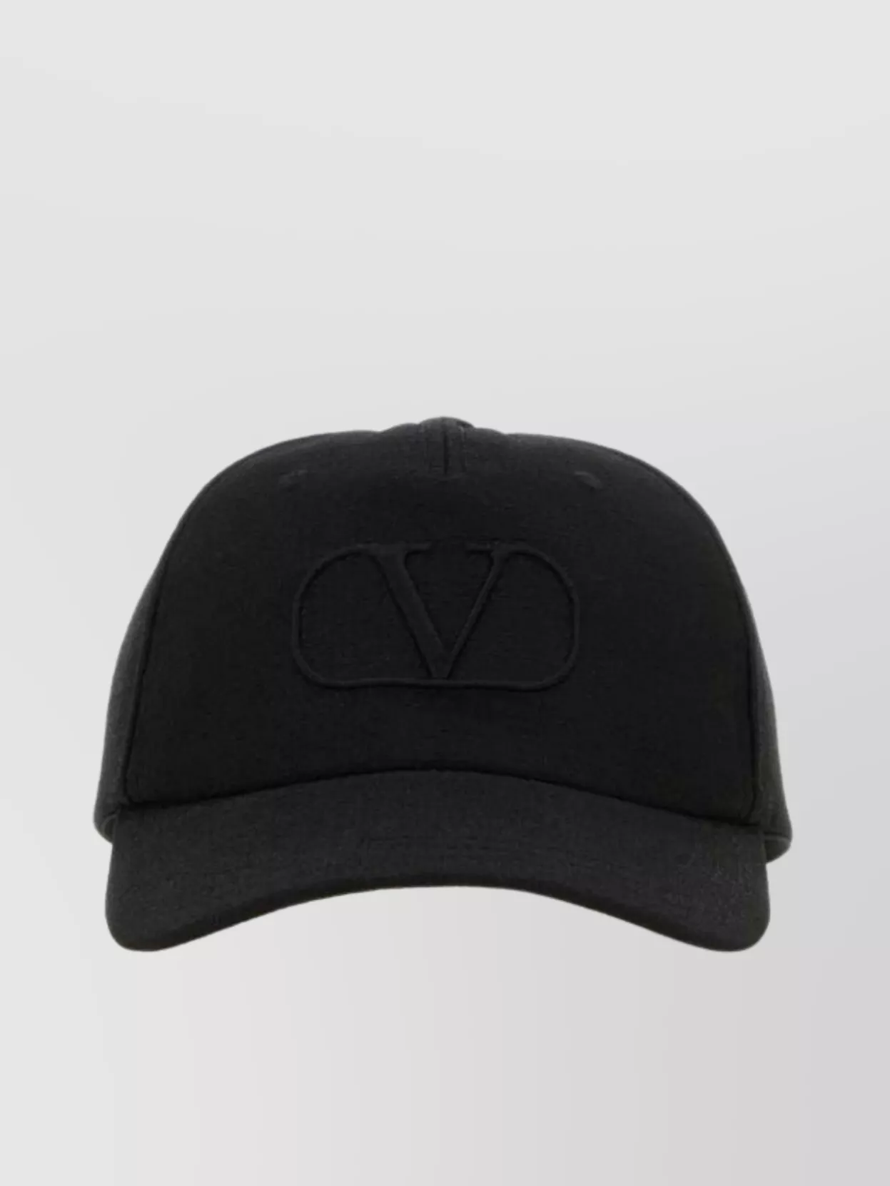 Shop Valentino Wool Blend Baseball Cap With Curved Brim