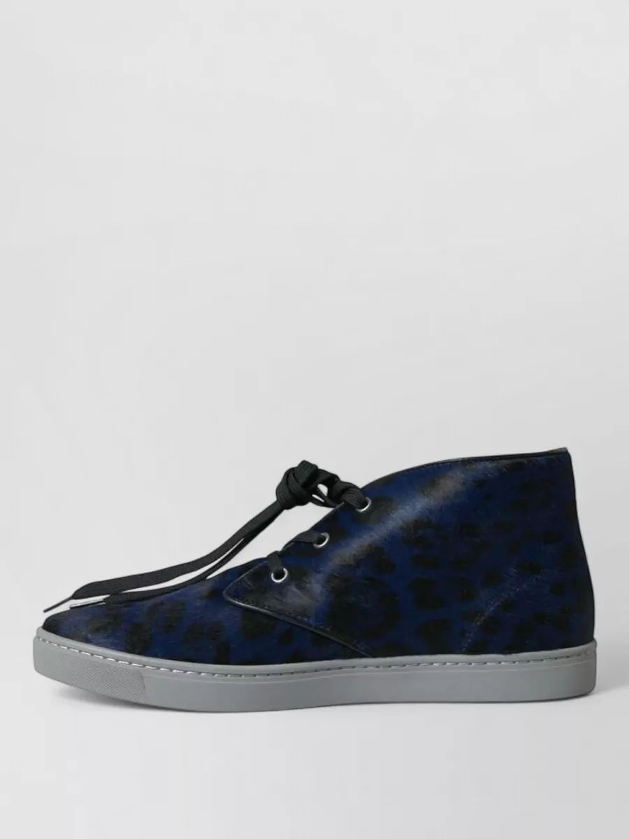 Dolce&Gabbana Calf Hair Leather Leopard-Print High-Top Sneakers