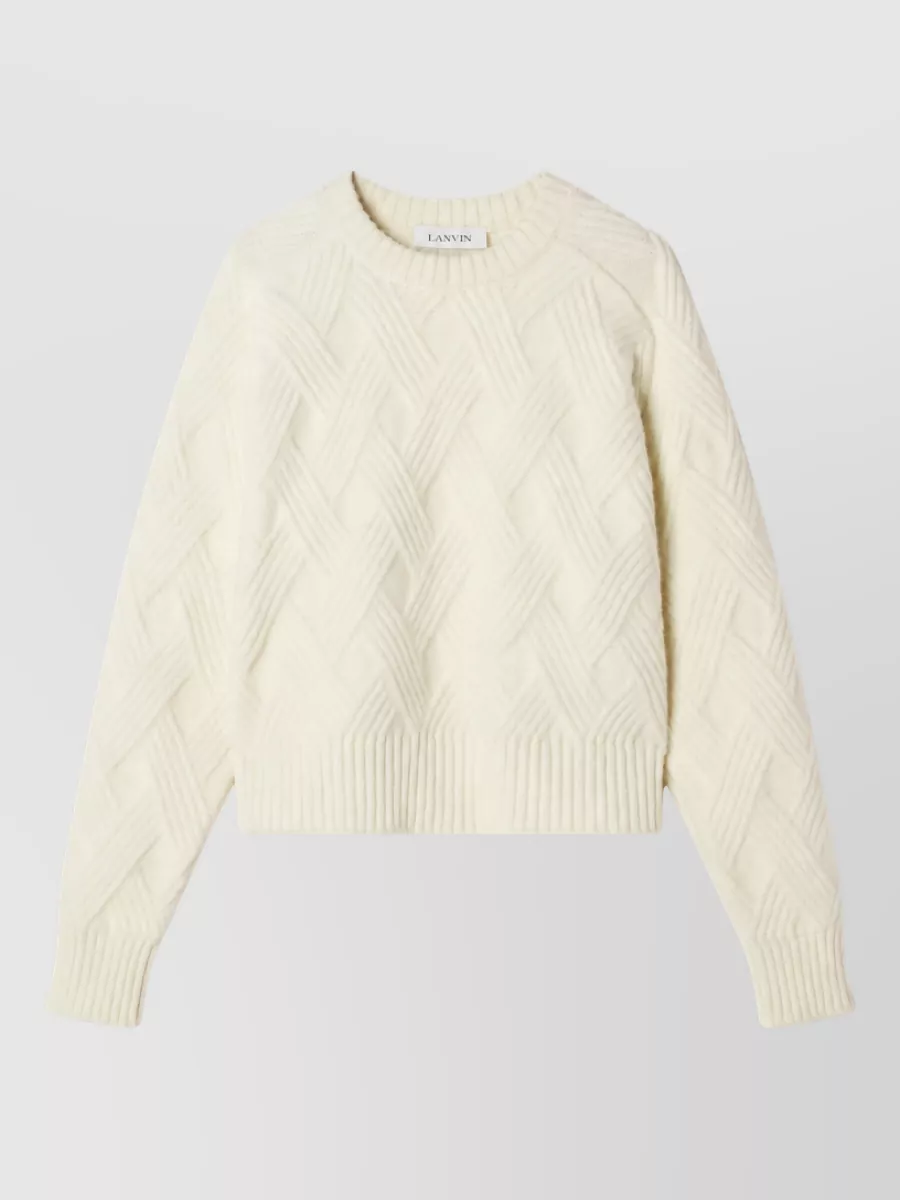 Lanvin cable-knit wool crew-neck long-sleeve jumper