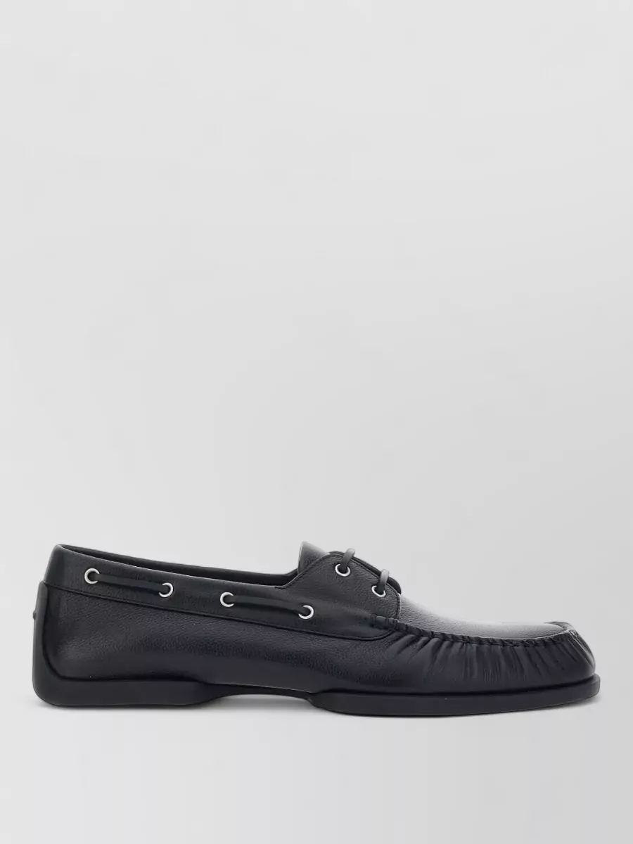 Jil Sander Loafers Round Toe Rubber Sole Eyelet Detailing