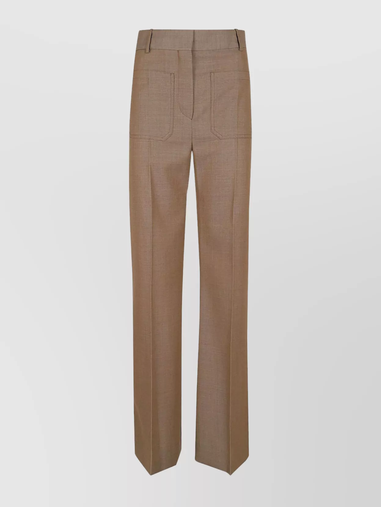 Victoria Beckham Flared High Waist Structured Trousers In Brown