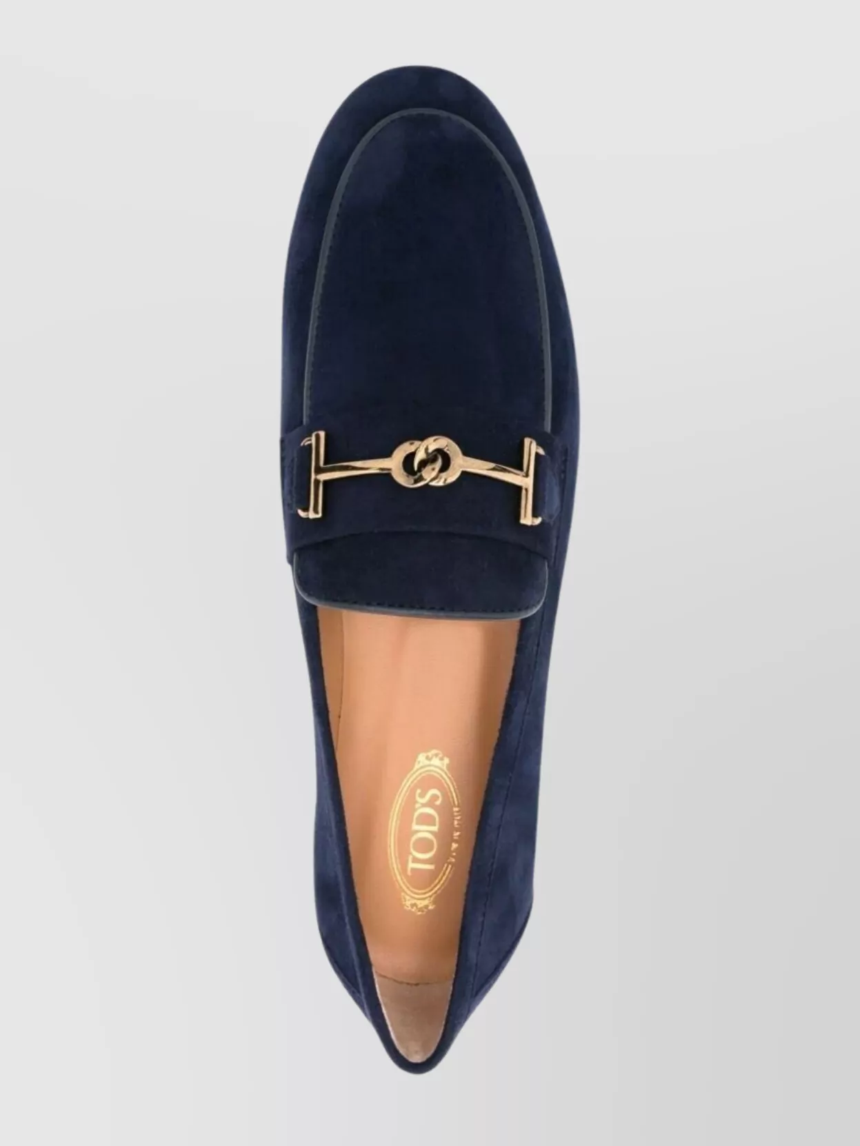 Tod's Round Toe Suede Loafers With Gold-Tone Hardware