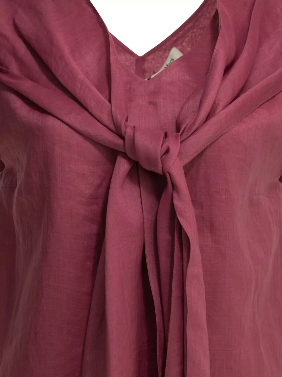 S Max Mara Draped Ramie Blouse