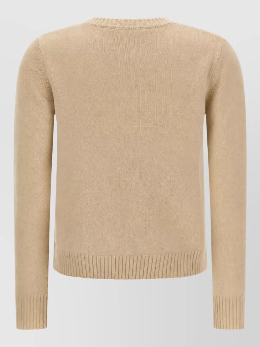 S Max Mara Cashmere Wool Argyle Knit Sweater