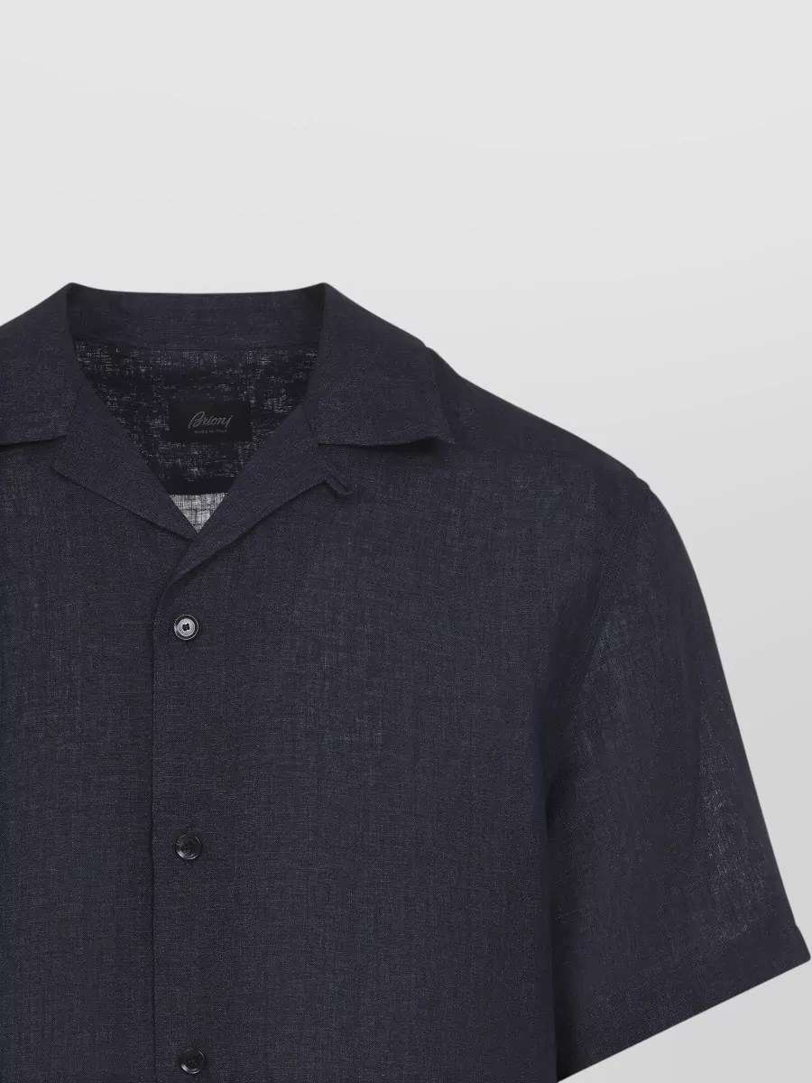 Brioni Cuban Collar Shirt Short Sleeve Design