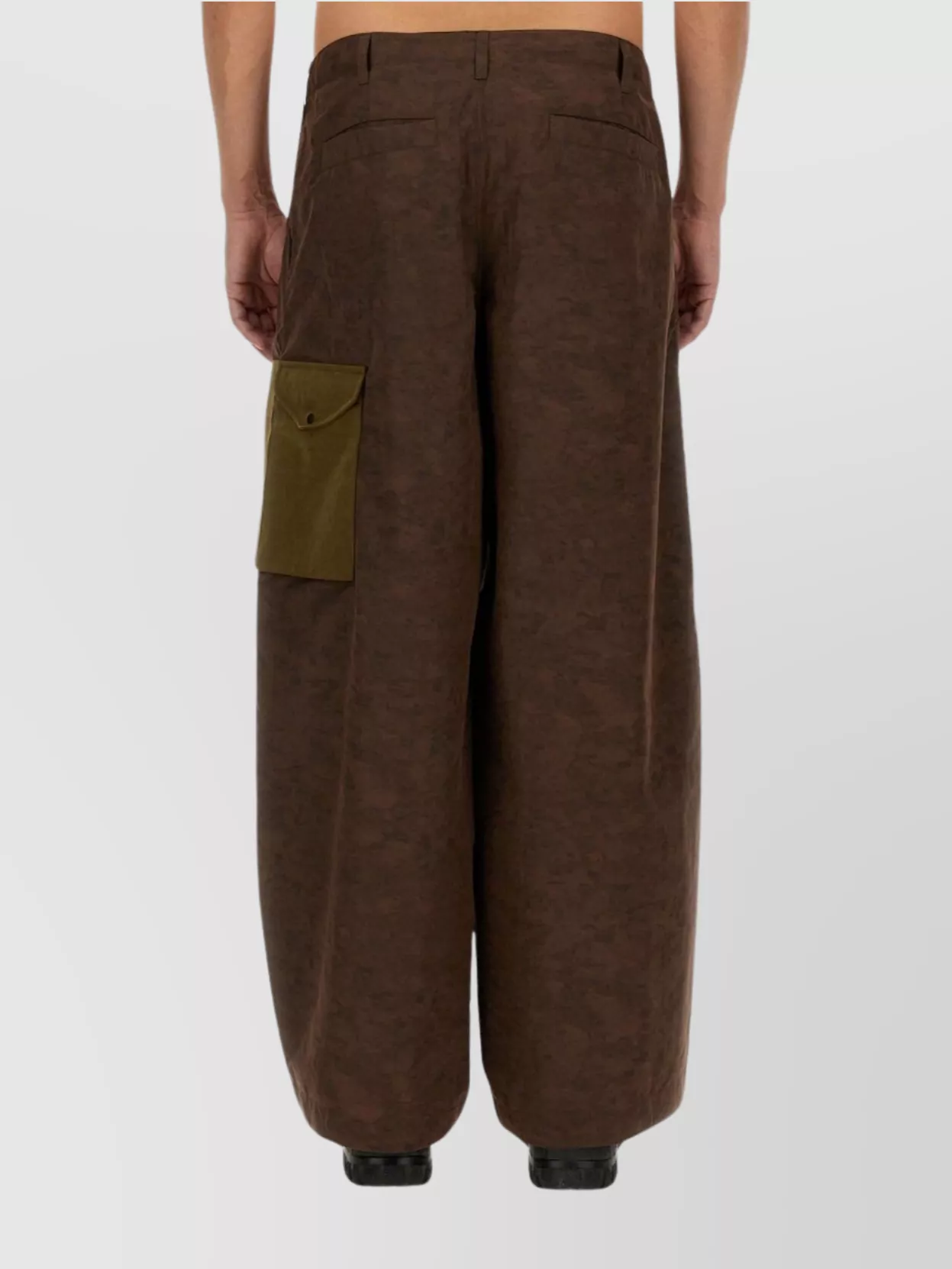 Ten C Wide Leg Cargo Pants With Contrast Pocket