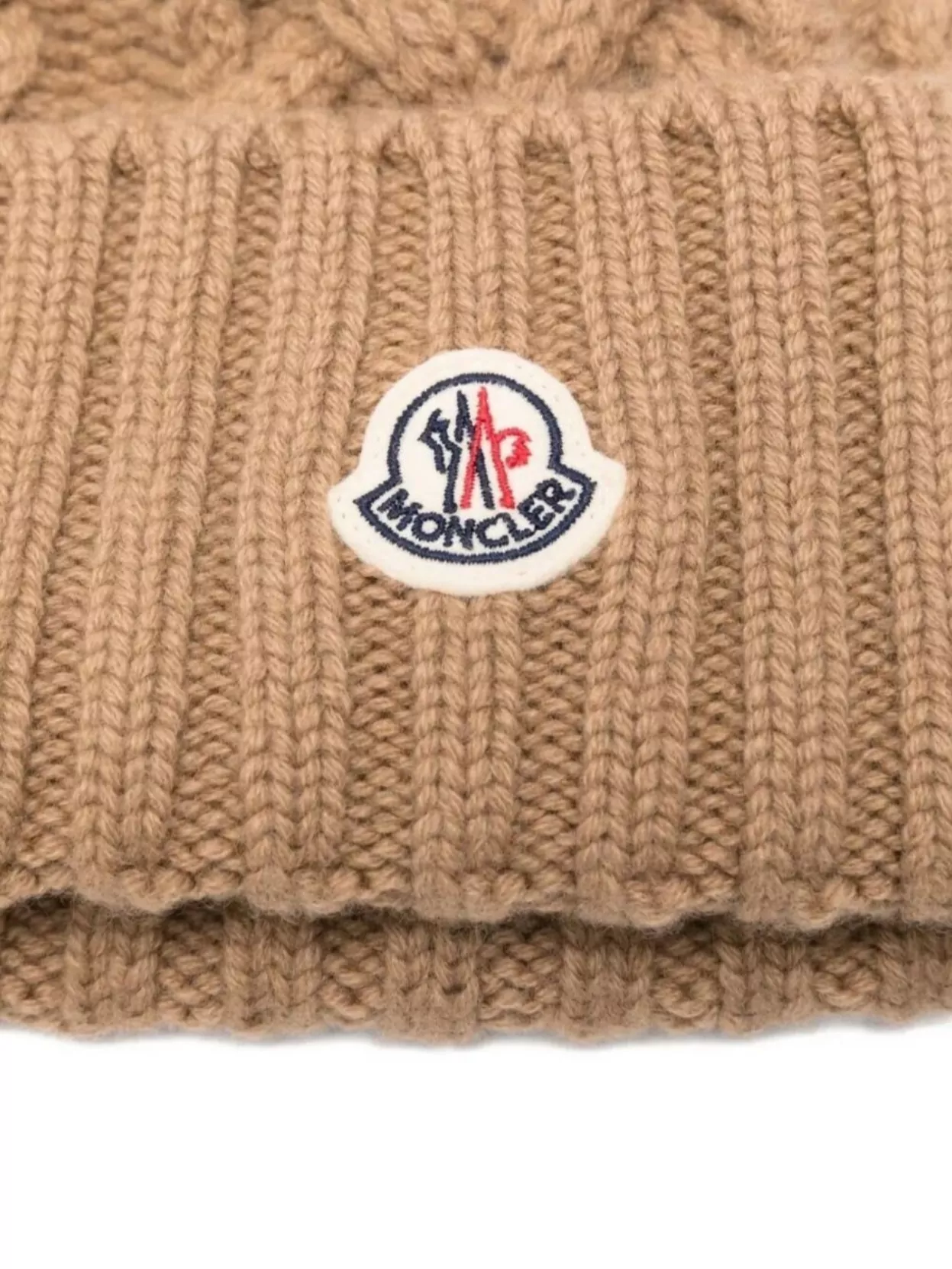 Moncler Cashmere Hat With Pon Pon Accessories In Brown