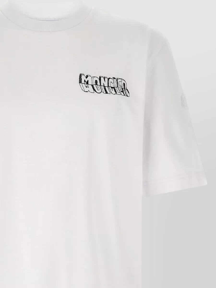 Moncler Cotton Logo Print Short-Sleeve T-Shirt