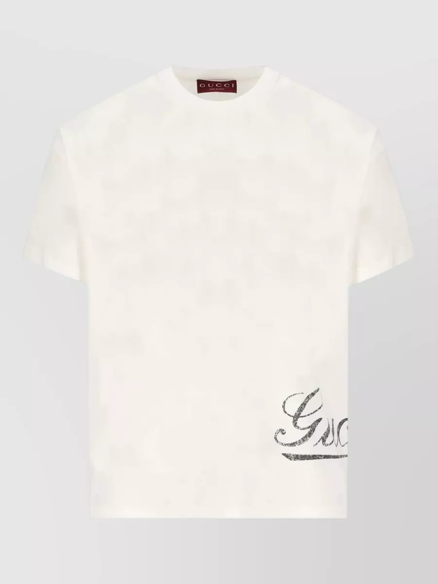 Gucci cotton logo print short sleeve t-shirt