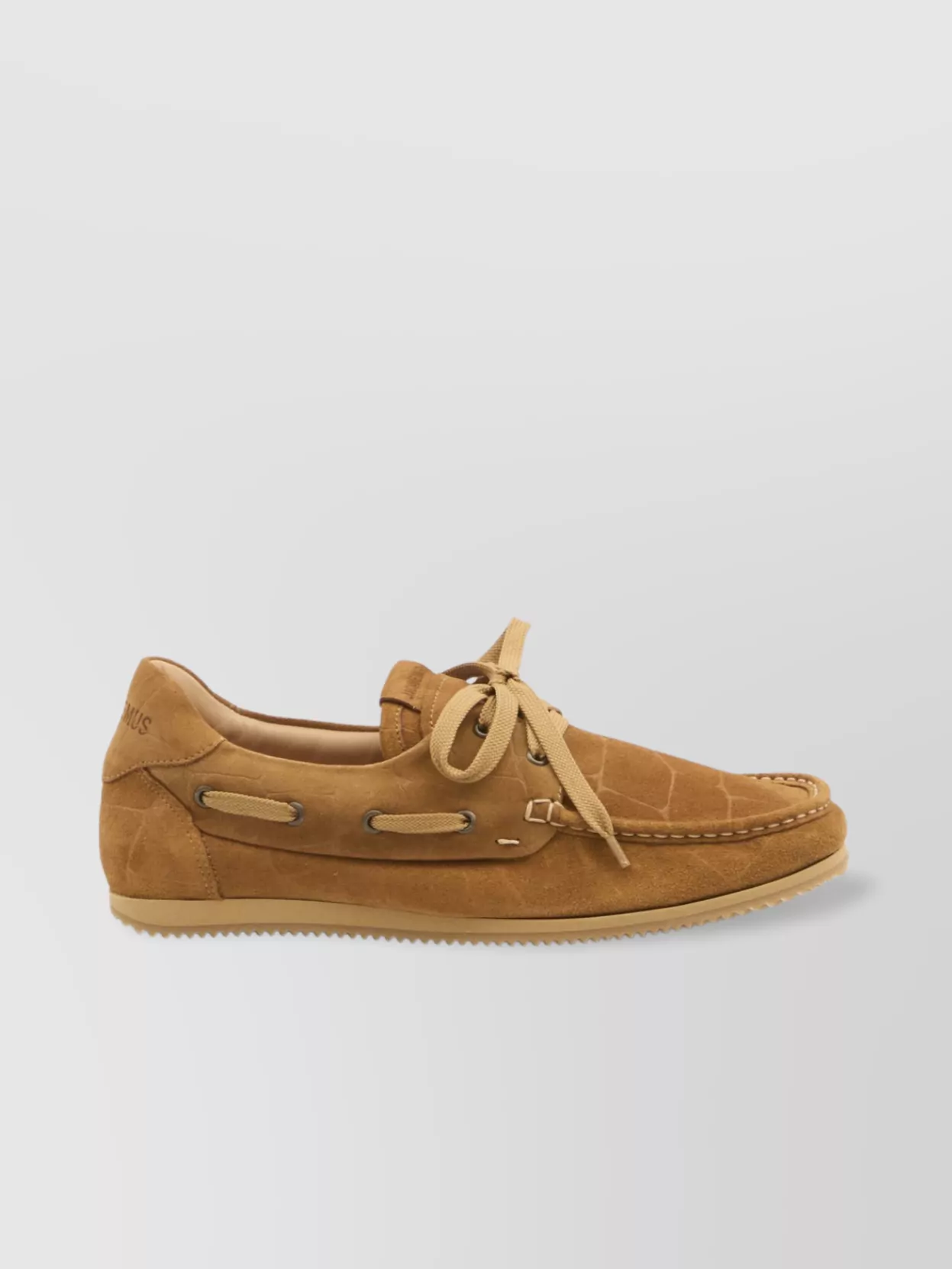 Jacquemus Boat Shoes Crocodile-Effect Suede