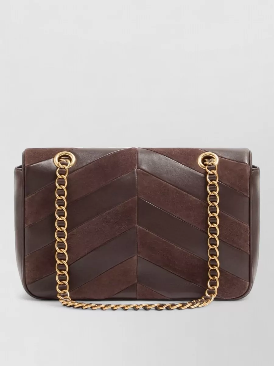 Valentino Garavani Medium Leather And Suede Shoulder Bag