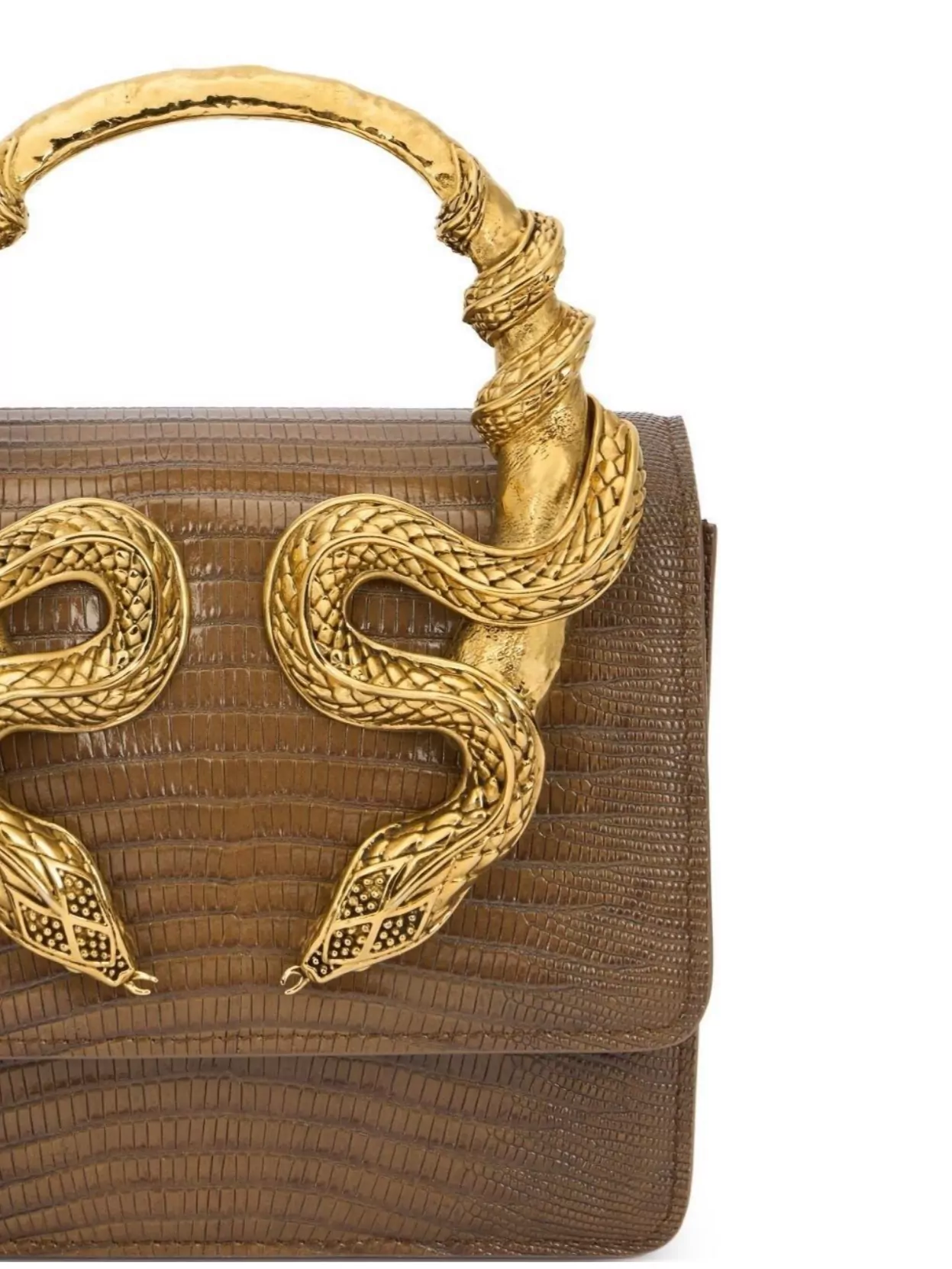Roberto Cavalli Chain Strap Shoulder Bag With Snake Handle