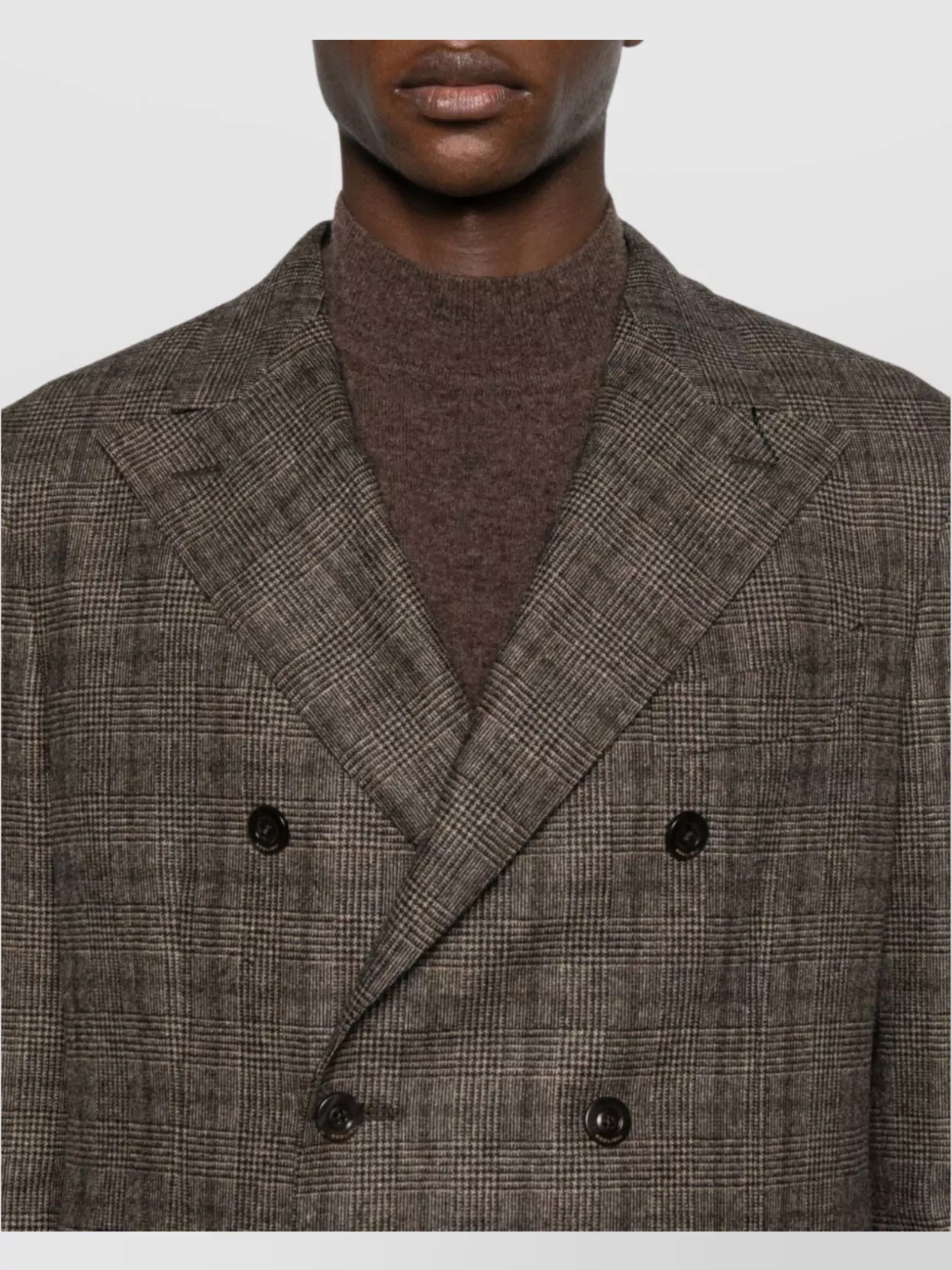 Boglioli Double-Breasted Wool Blend Check Blazer