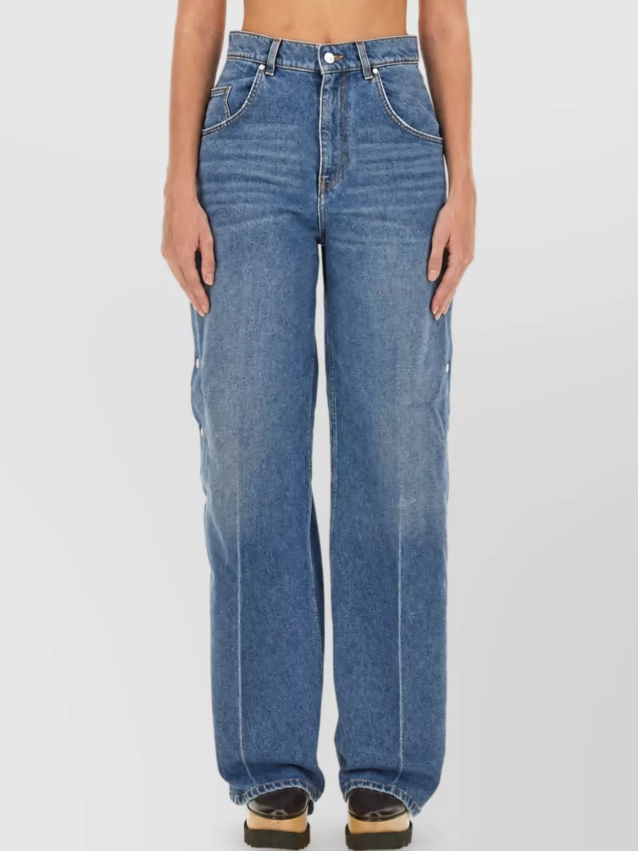 Stella Mccartney cotton loose-fit wide-leg jeans