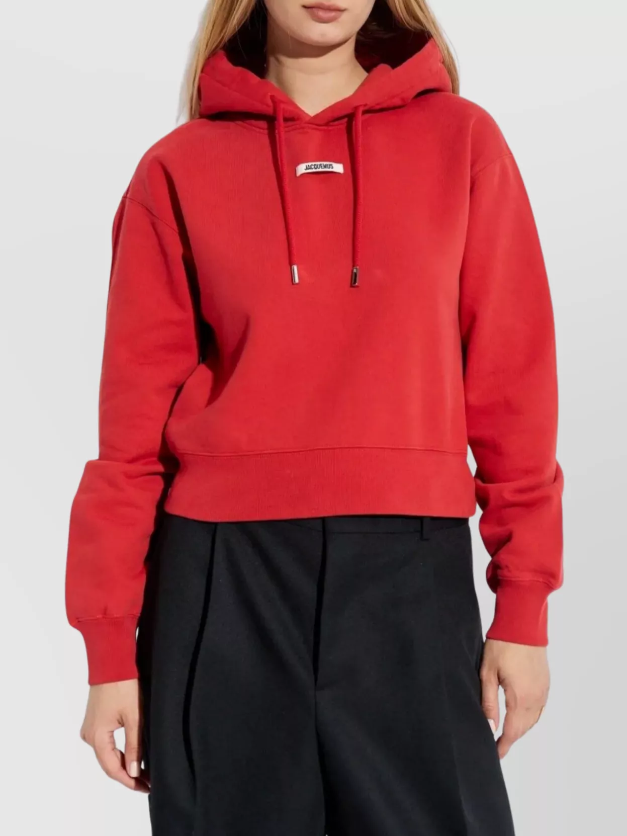 Jacquemus Gros Grain Hooded Sweatshirt In Red