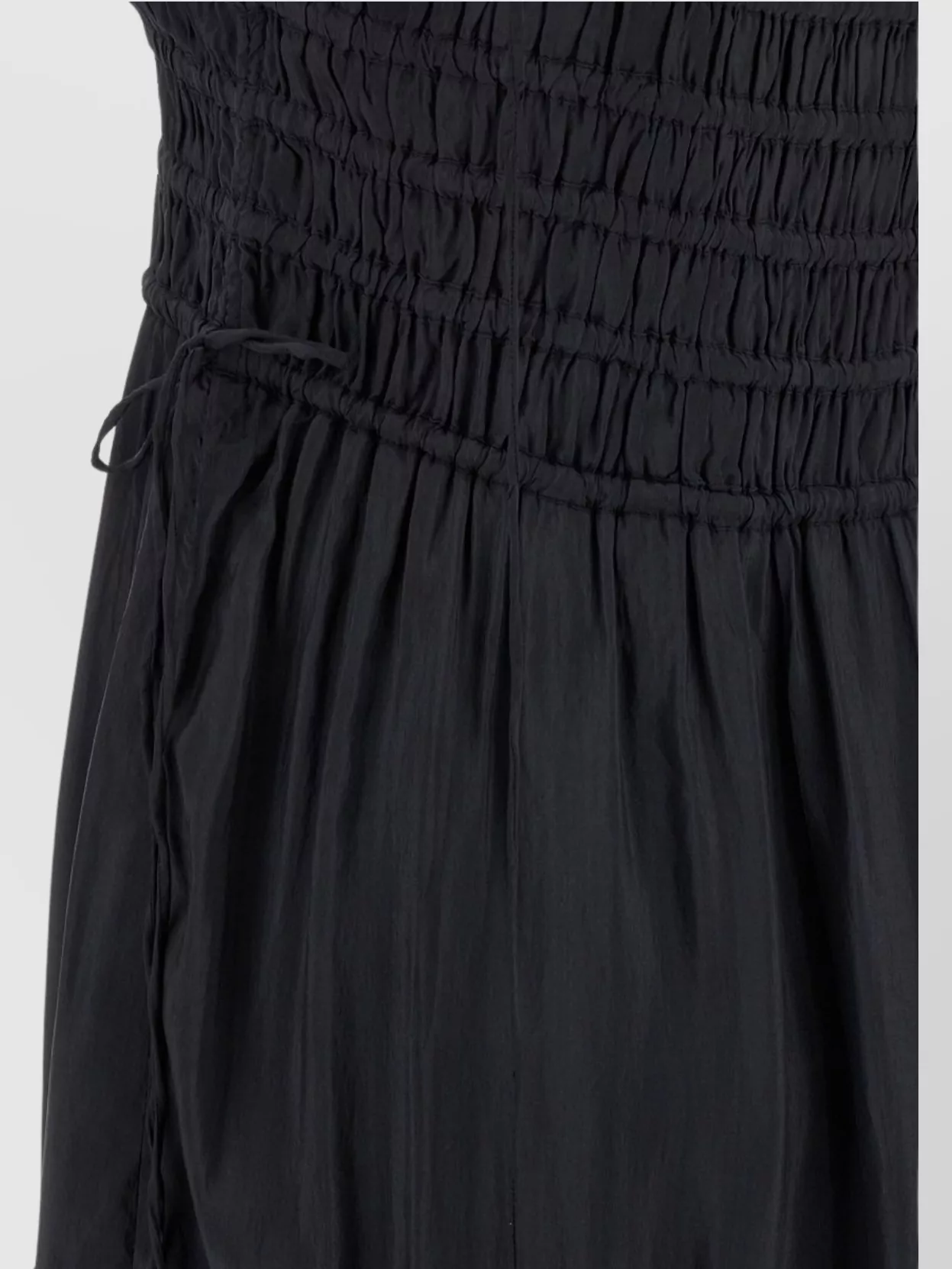 Ganni 'Tie Drawstring Smocked Tiered Sleeveless Skirt'