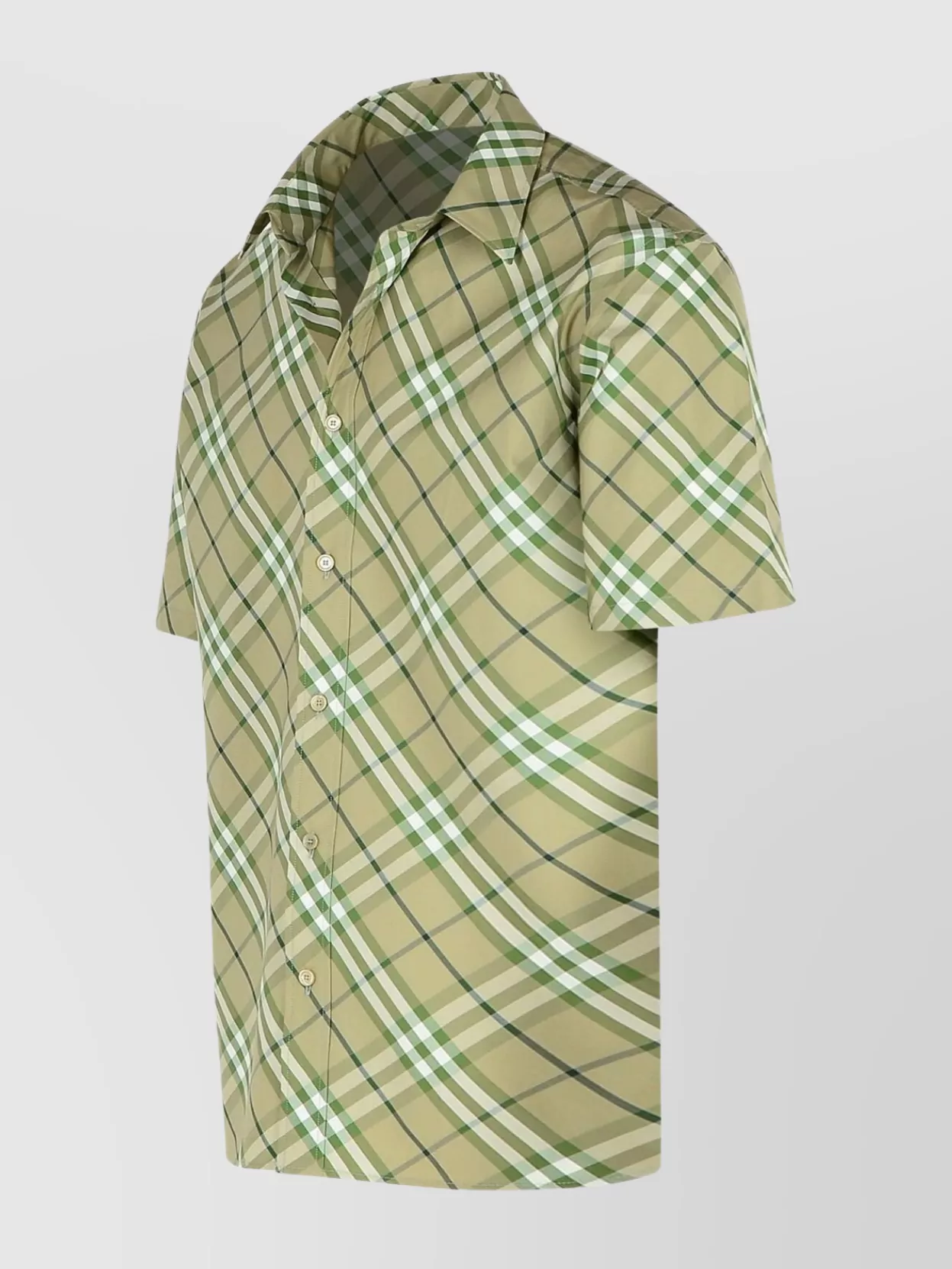 Burberry Plaid Pattern Cotton Shirt With Short Sleeves
