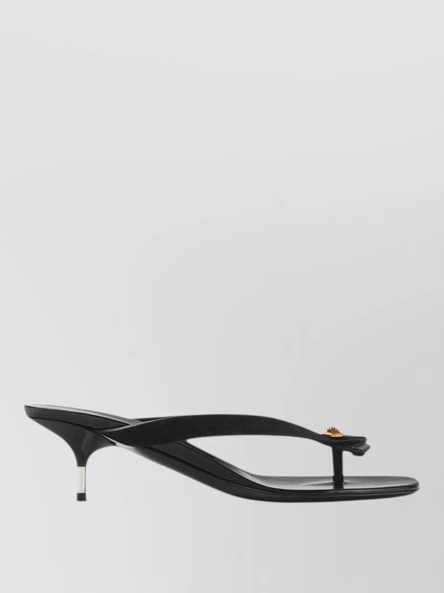 Versace leather thong heeled sandals