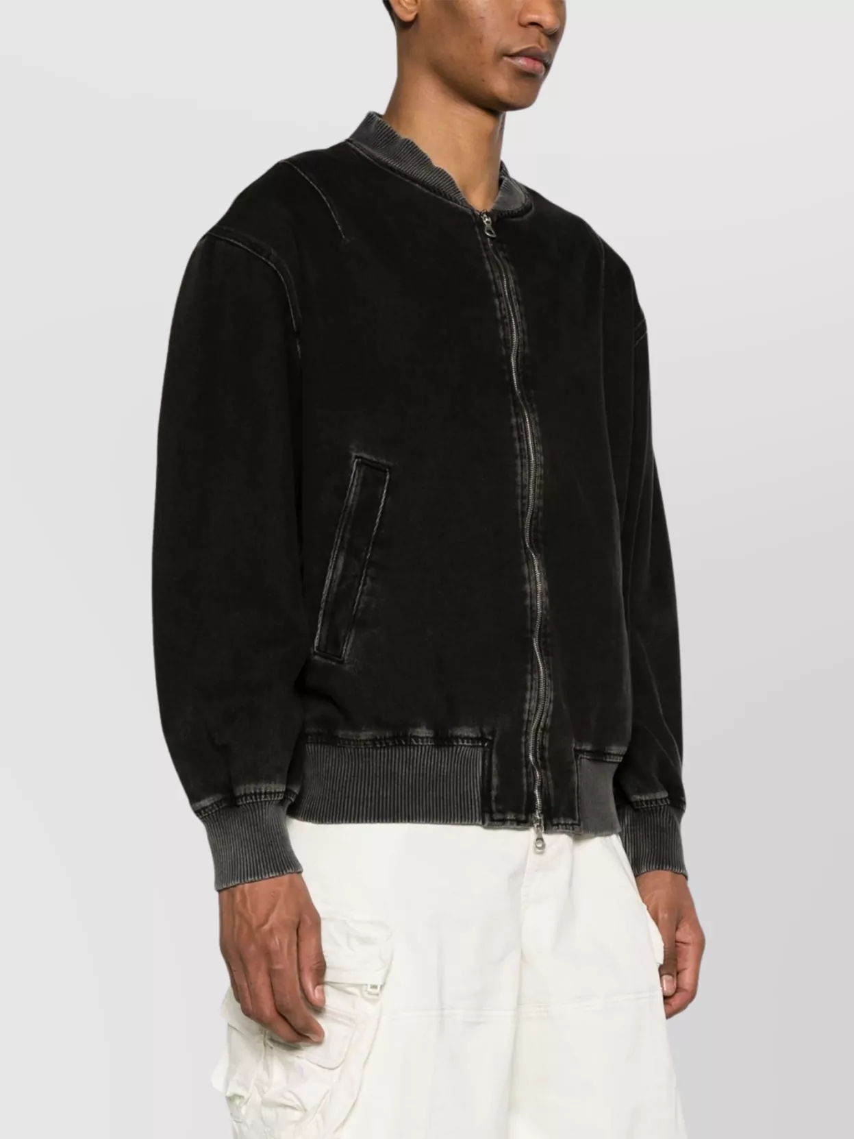 Diesel Men's Bomber Jacket Ribbed Finishes